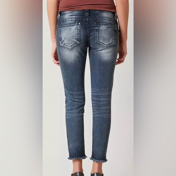 Miss Me Floral Embroidered Signature Skinny Ankle Jeans Style E7767AK2A - Picture 3 of 12